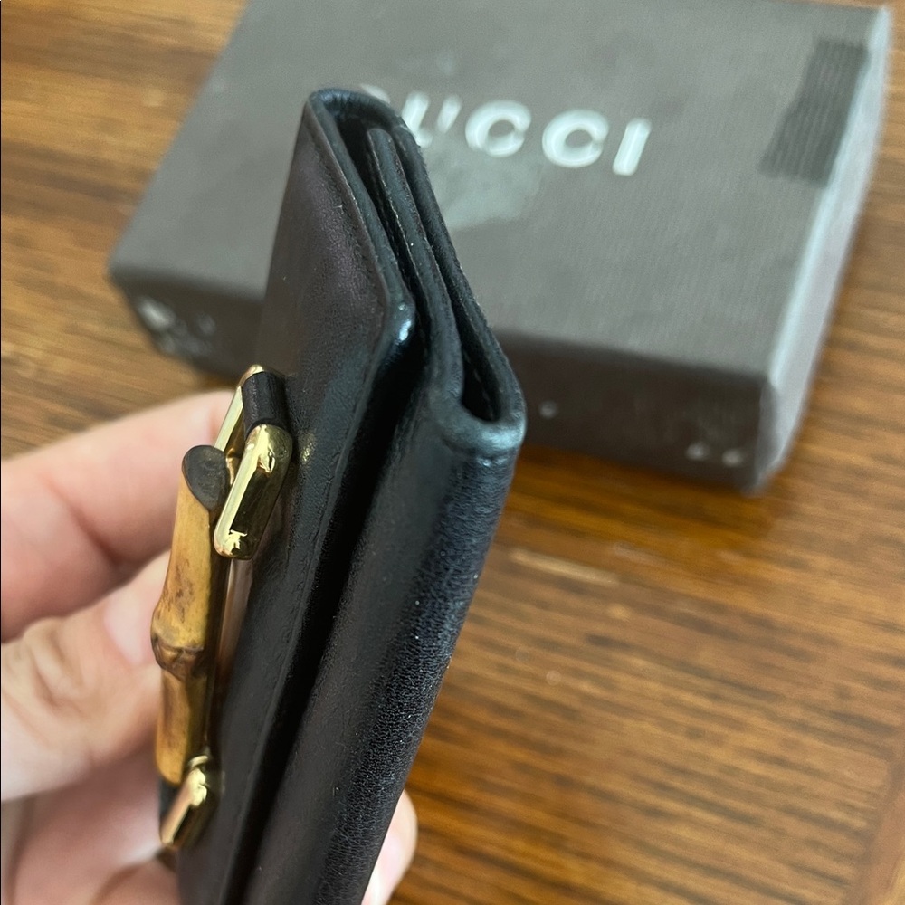 Gucci Black Leather Key Holder with Bamboo Accent - Picture 8 of 12